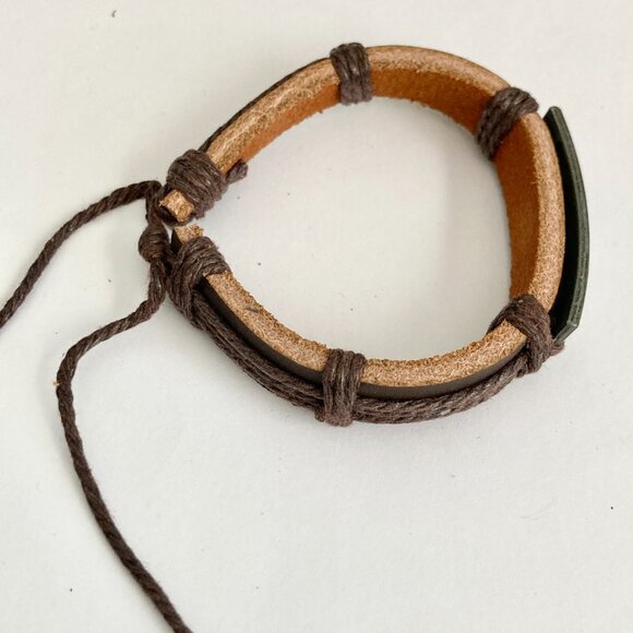 Vintage The Lords Prayer Leather Bracelet Mens Womens Adjustable Rope Catholic - Picture 9 of 10